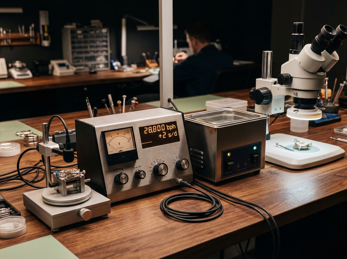 工房作業風景 — 手元に集中するスポットライト